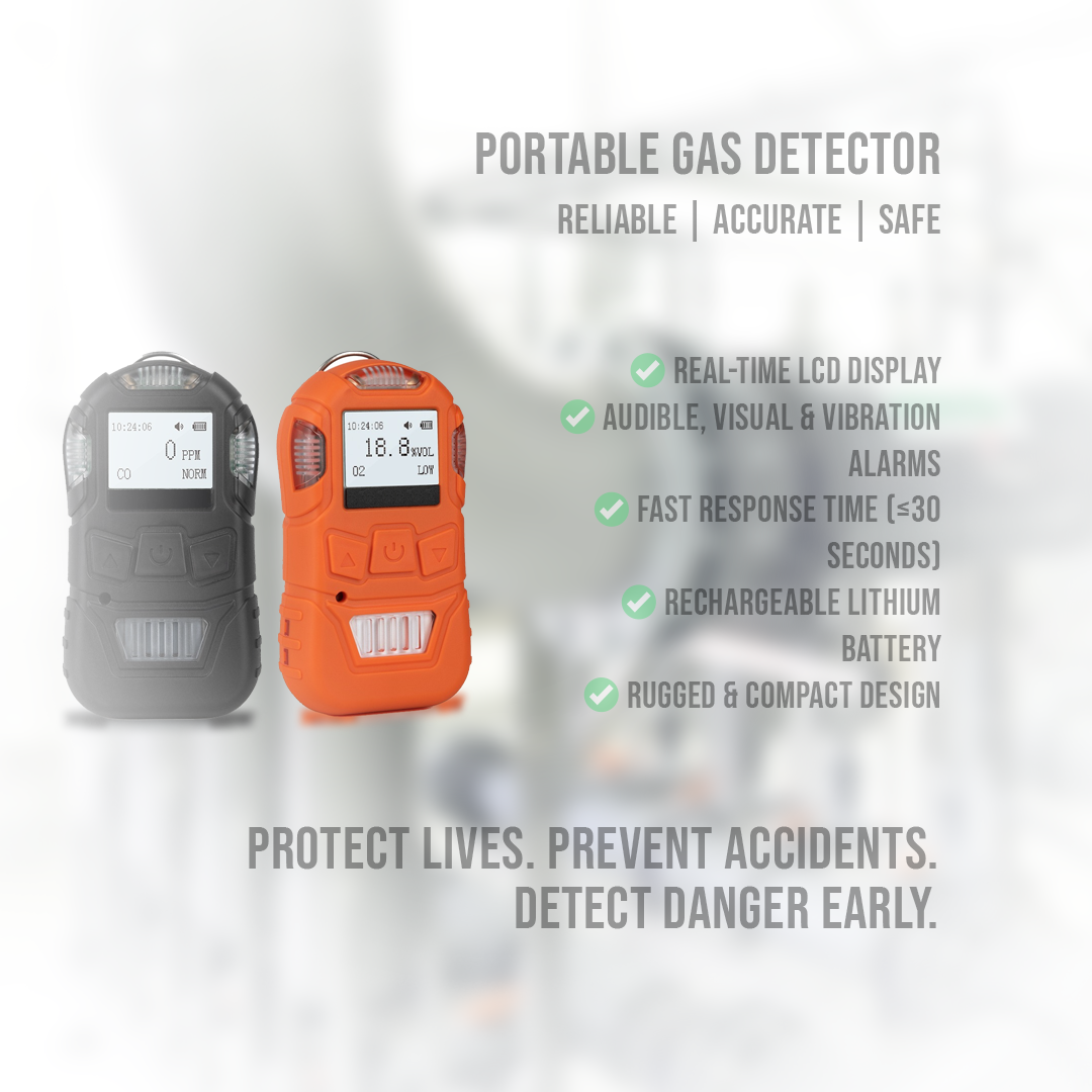Portable gas monitor in use